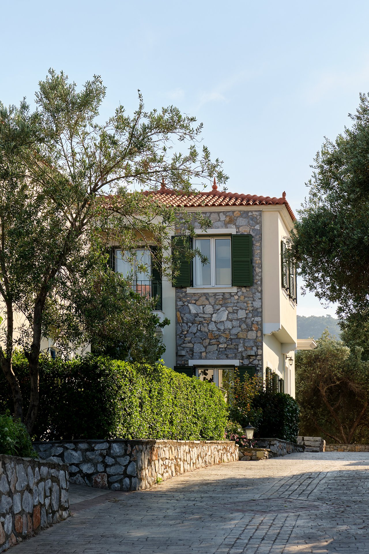 Lesvos Villas entrance with villa view